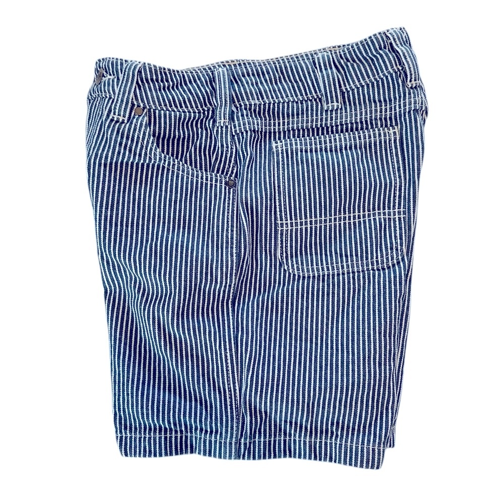 Dickies Hickory Railroad Pinstripe Airforce Blue White Button Cargo Shorts 26 3 - Picture 7 of 12